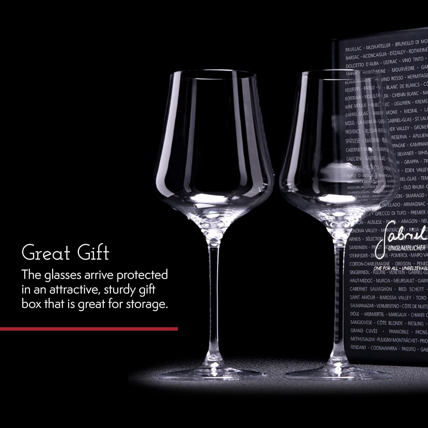 Elegant Wine Glass Set of 4 - Break & Scratch Resistant Crystal Glasses