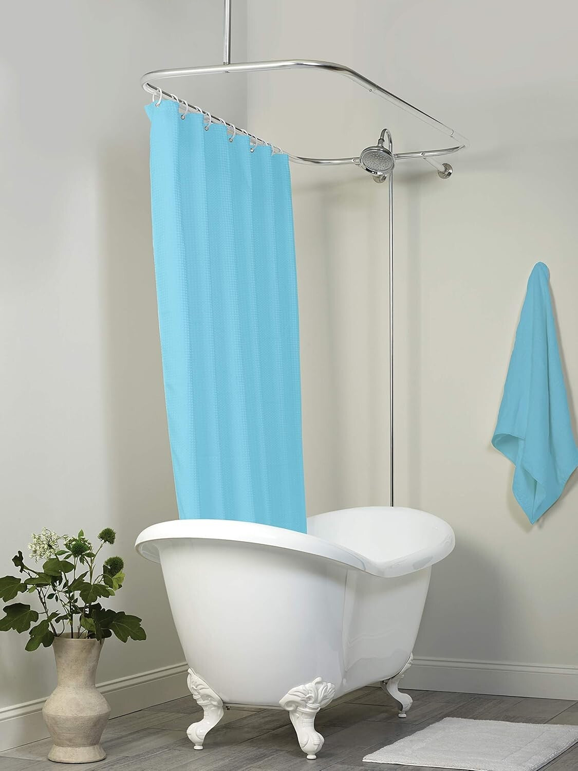 Durable Aluminum Hoop Shower Rod with Adjustable Mounting for Stylish Bathrooms