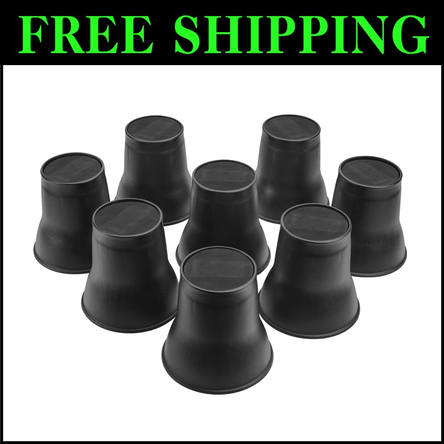 Versatile 6-Inch Bed Risers with Anti-Slip Design - 8 Pack Round Lifters