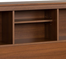 Load image into Gallery viewer, Elegant Full/Queen Bookcase Headboard - Durable Cherry Finish with Storage