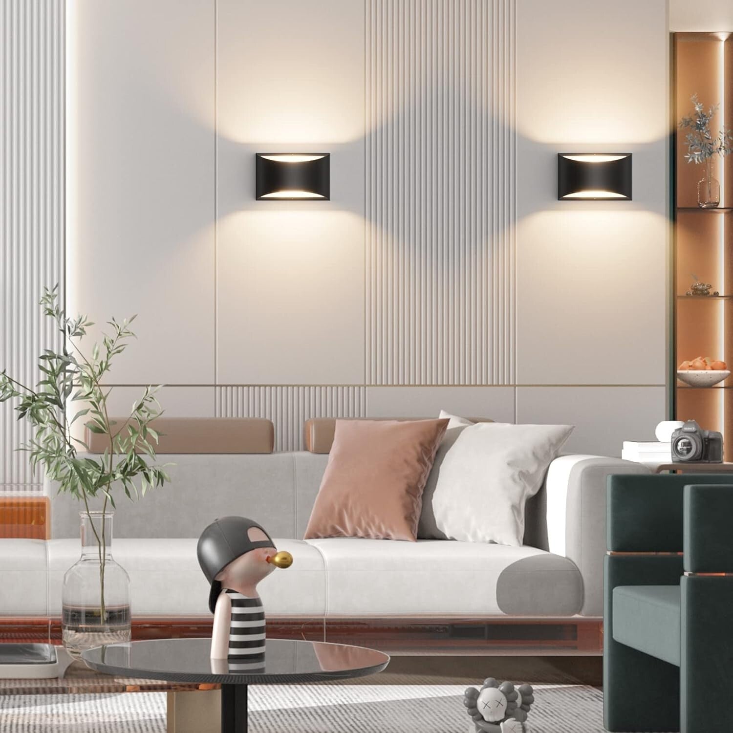 Energy-Efficient Black LED Wall Light with Replaceable G9 Bulb - Modern Elegance