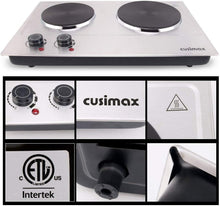 Load image into Gallery viewer, Double Electric Burner with Stainless Steel Finish – Ideal for Indoor Cooking