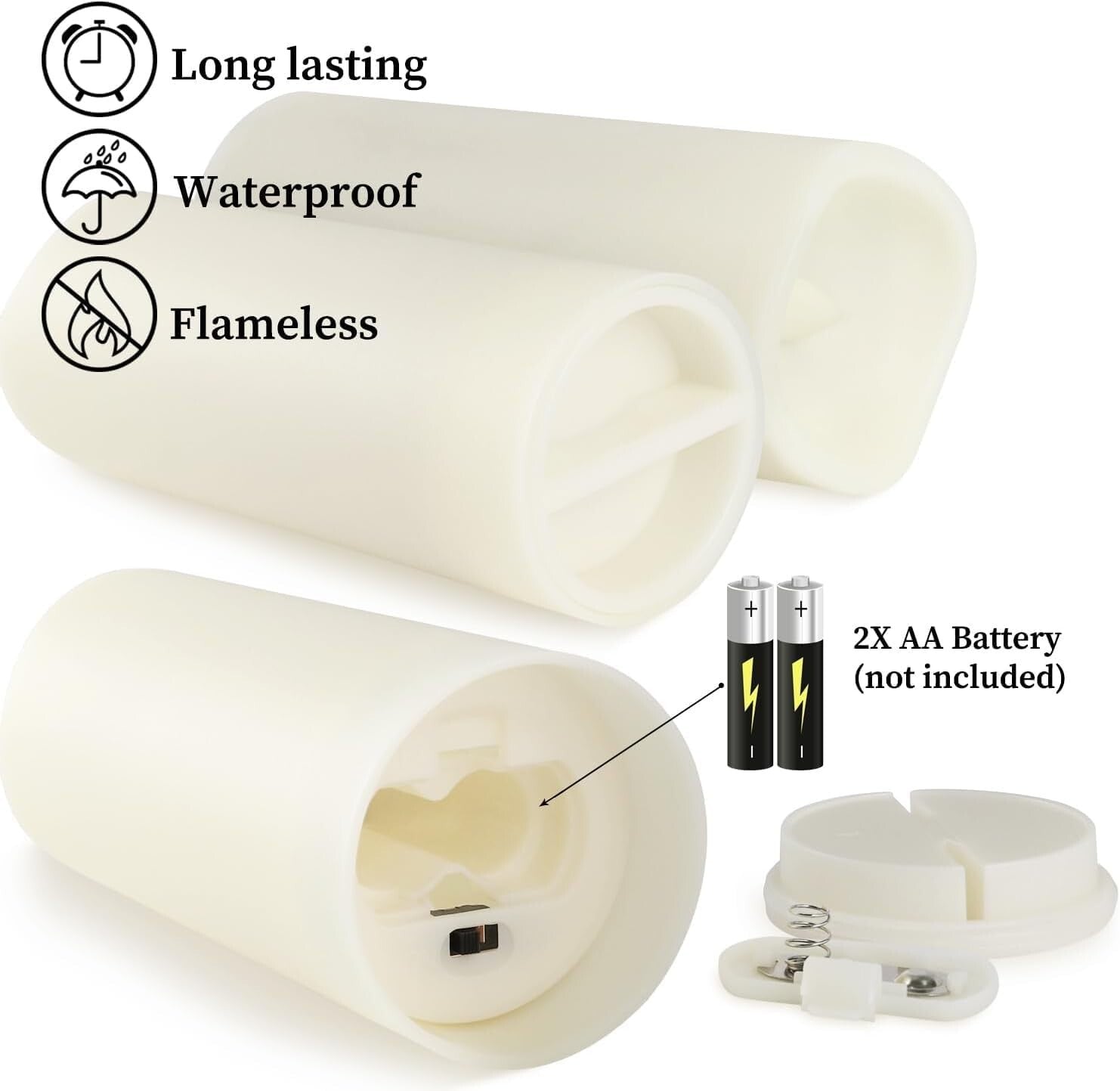 Set of 72 Waterproof Flameless Candles - Romantic, Safe Lighting for Kids & Pets