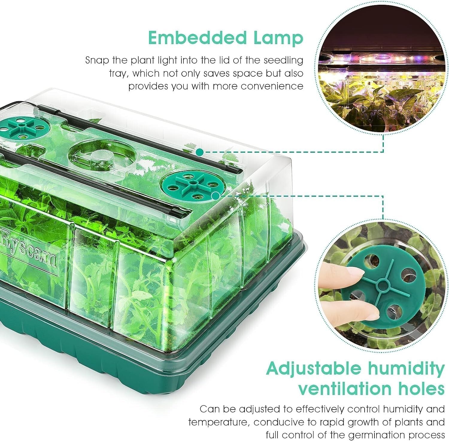 Seedling Starter Kit with Automatic Timer & Humidity Control for Indoor Gardens