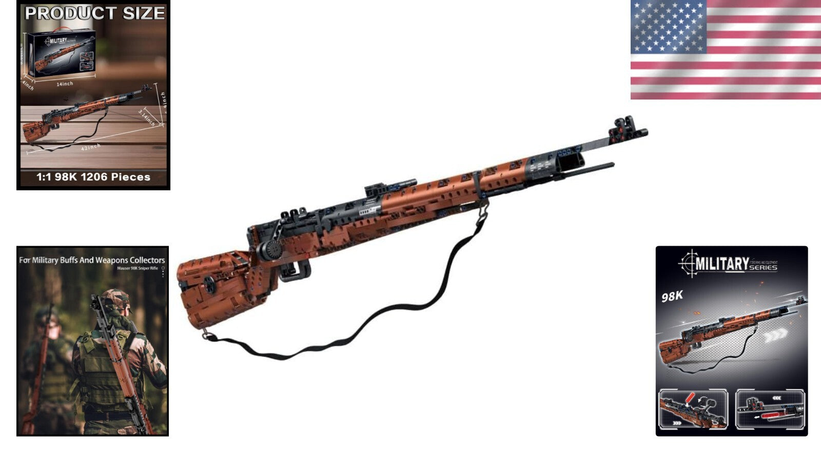 Collectible 1:1 Sniper Gun Building Blocks Set - Creative Military Display