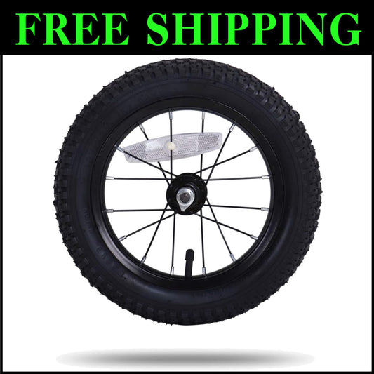 Durable 12 Inch Front Bicycle Wheel for Kids with Black Rubber Tire & Tube