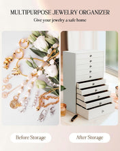 Load image into Gallery viewer, Elegant 10-Drawer Jewelry Box - Organized Storage for Rings, Necklaces &amp; More