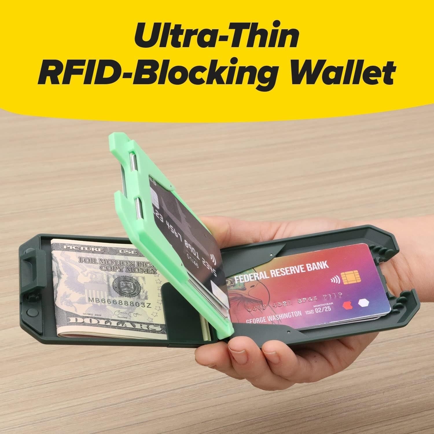 Compact RFID Wallet Set - Ultra-Thin Design for Effortless Organization, 4 Pack