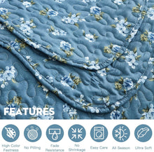 Load image into Gallery viewer, Luxury King Size Quilt Set - Lightweight Floral Bedspread with Scalloped Edge