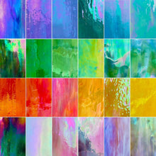 Load image into Gallery viewer, Vibrant 24-Piece Iridescent Stained Glass Pack for Mosaic Crafts - 6x4 Inch