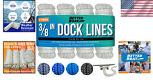 Load image into Gallery viewer, Shock Absorbent 3/8" Double Braided Dock Lines - 15ft Essential for Boats