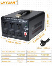 Load image into Gallery viewer, Step Up/Down 5000W Voltage Converter - Multi Function with 3 Universal Outlets