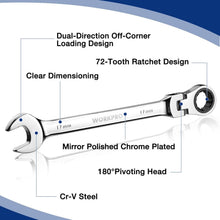 Load image into Gallery viewer, Professional 8-Piece Metric Ratcheting Wrench Set, Lightweight &amp; Mirror Polished