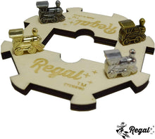 Load image into Gallery viewer, Double 12 Mexican Train Domino Set with 91 Colorful Tiles &amp; 4 Metal Trains