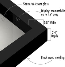 Load image into Gallery viewer, Versatile 11x11 Shadow Box Display Case for Tabletop &amp; Wall, Black Velvet Back