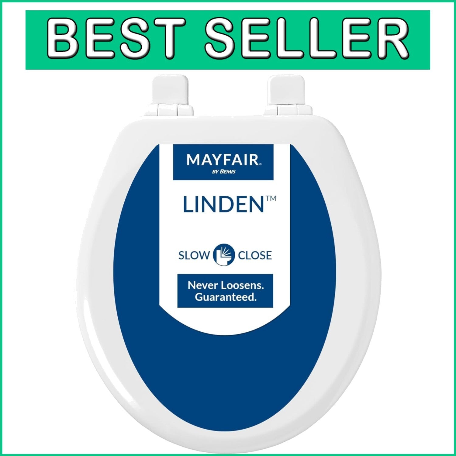 Easy Install Round Toilet Seat with Soft Close and Secure Fastening - White