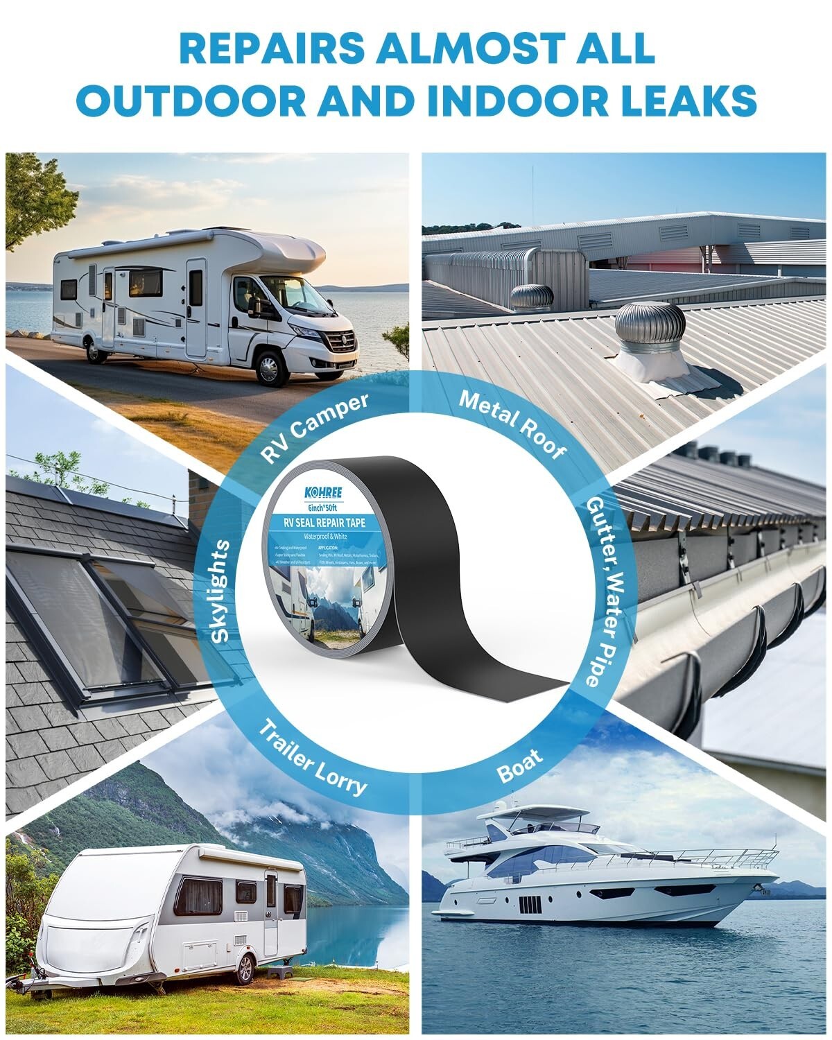 Flexible Butyl Sealant Tape for RV Roofs - UV & Weatherproof Repair Solution