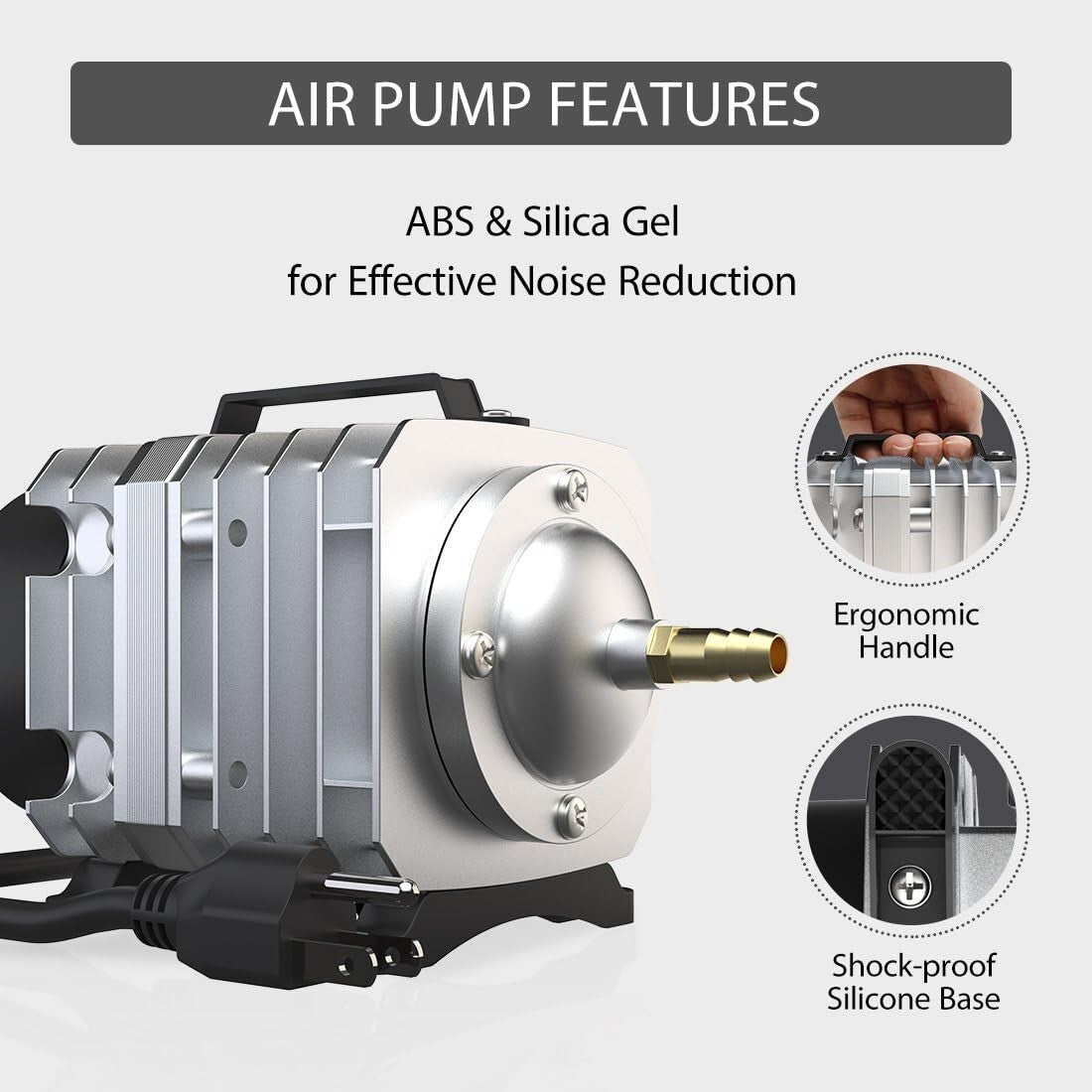 Durable 50W Electromagnetic Air Pump - 8 Outlets for Fish Tanks & Hydroponics