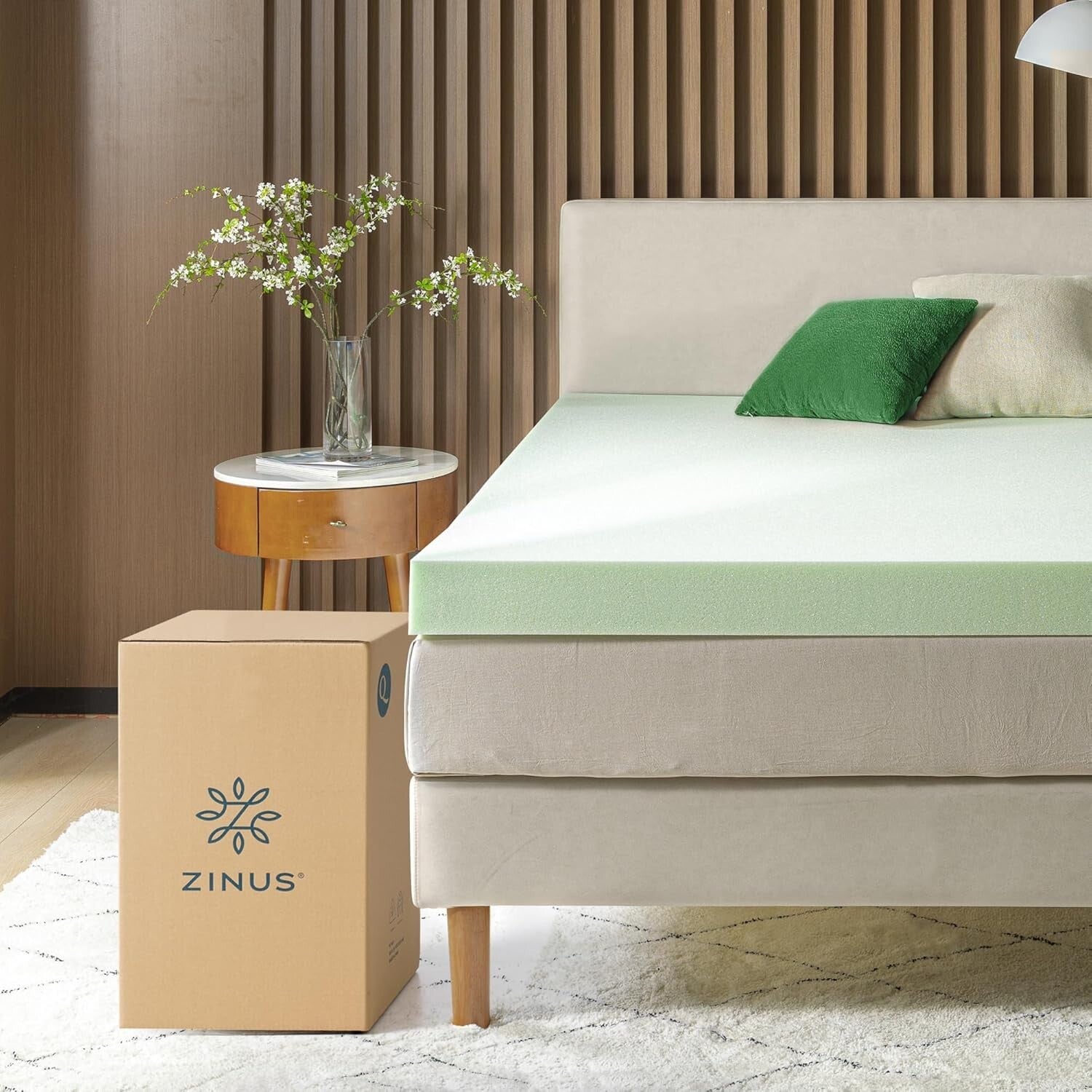 Eco-Friendly King Mattress Topper - Green Tea Infused Comfort for Restful Sleep
