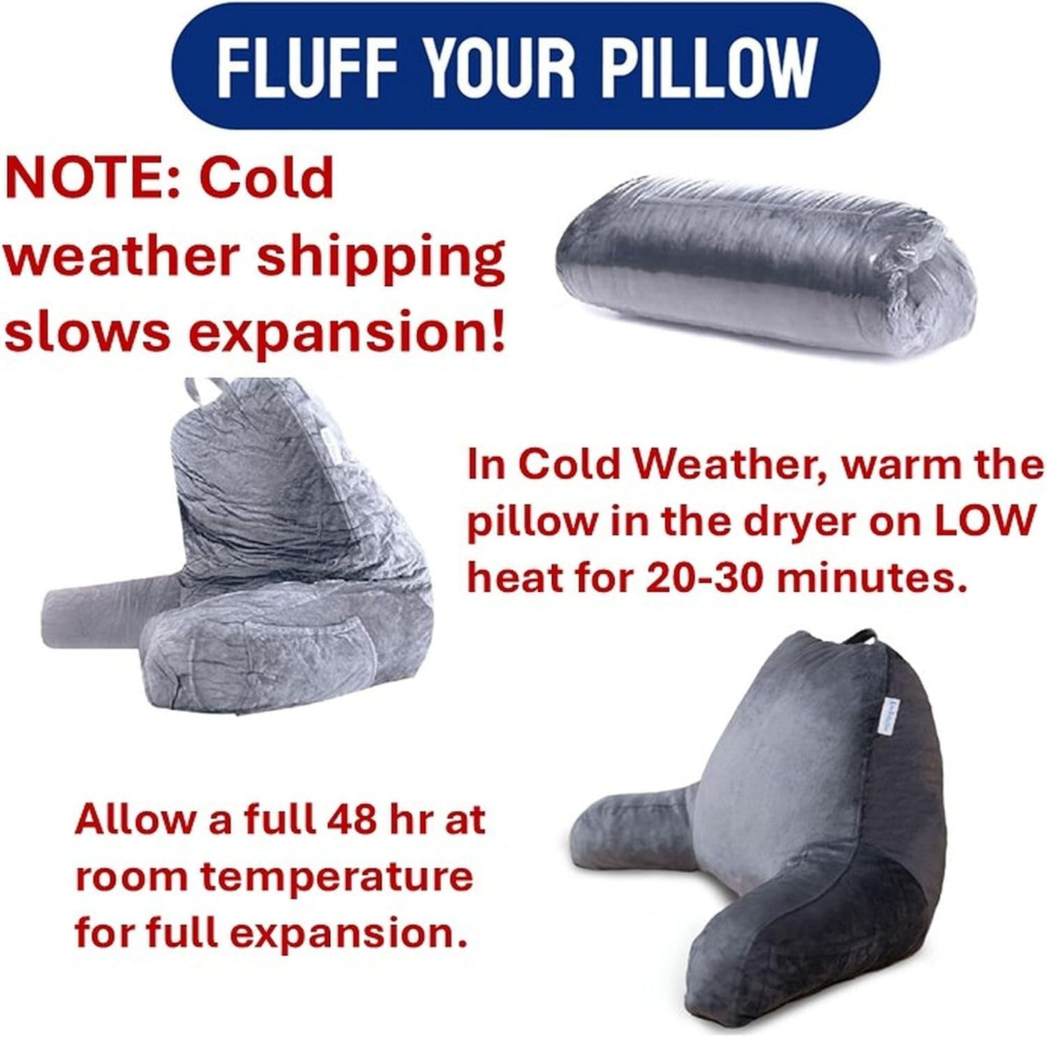 Breathable Backrest Pillow for Bed with Pockets - Perfect for Reading & Resting