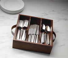 Load image into Gallery viewer, Glamorous 30-Piece Flatware Set with Mirror Finish and Rustic Caddy - Mooncrest