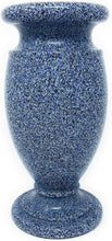 Load image into Gallery viewer, Sturdy Flower Holder for Graves - Blue Granite Design with Metal Securing Spike
