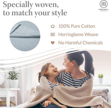 Load image into Gallery viewer, All-Season Lightweight King Size Blanket - Durable Herringbone Cotton Throw