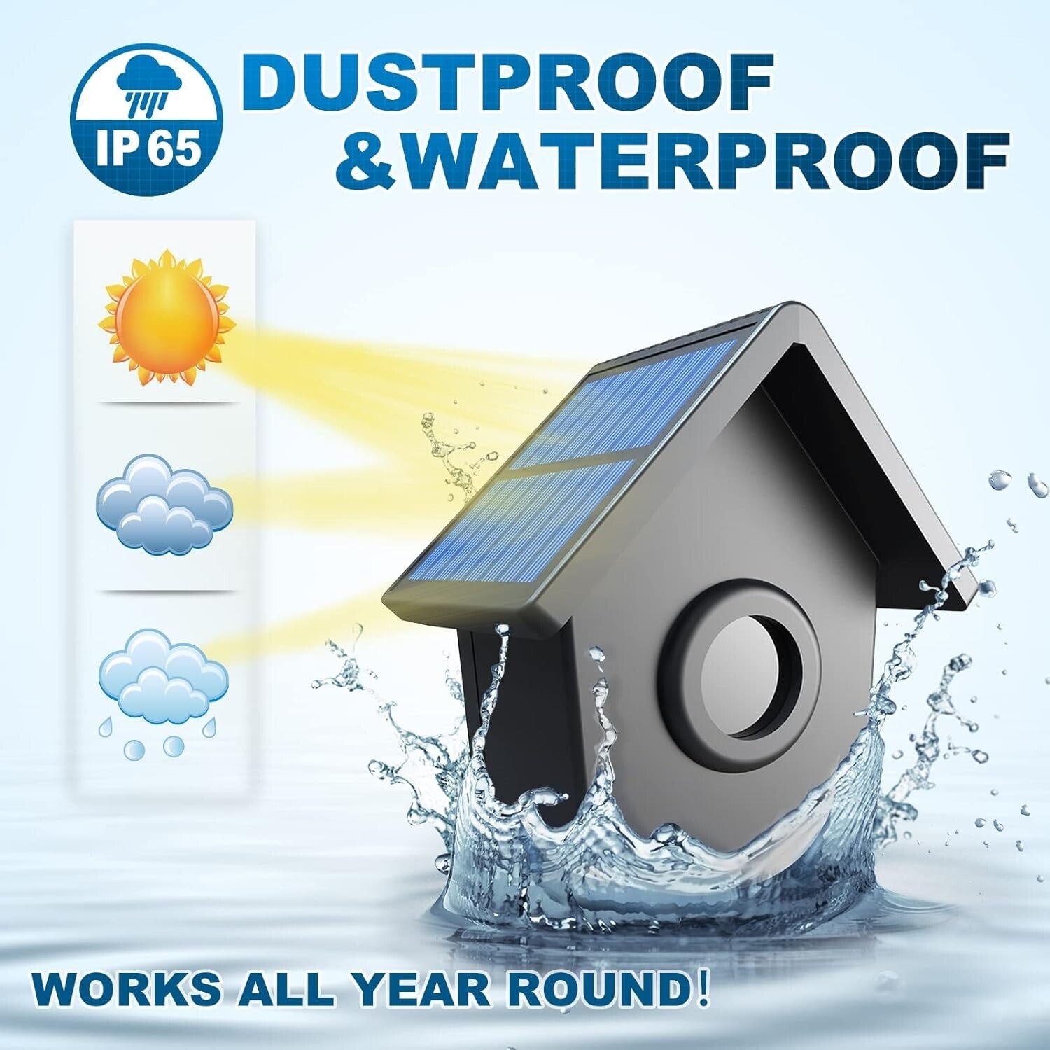 Weatherproof Solar Motion Sensor Alarm with Portable Receiver - 1/2 Mile Range