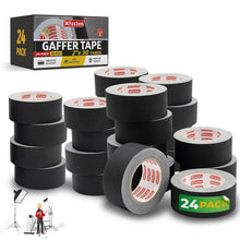 Load image into Gallery viewer, Black Gaffer Tape 2 Inch x 30 Yards - 24-Pack, Residue-Free Heavy-Duty Solution