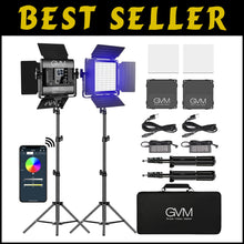 Load image into Gallery viewer, Dual Pack GVM RGB LED Video Lights - 800D Kit for YouTube &amp; Streaming, CRI 97