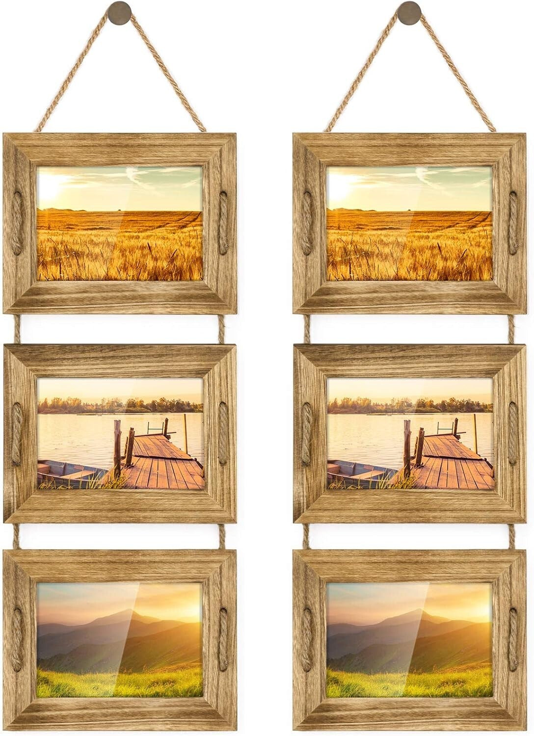 Elegant Rustic Black 5x7 Picture Frames with Versatile Hanging Options