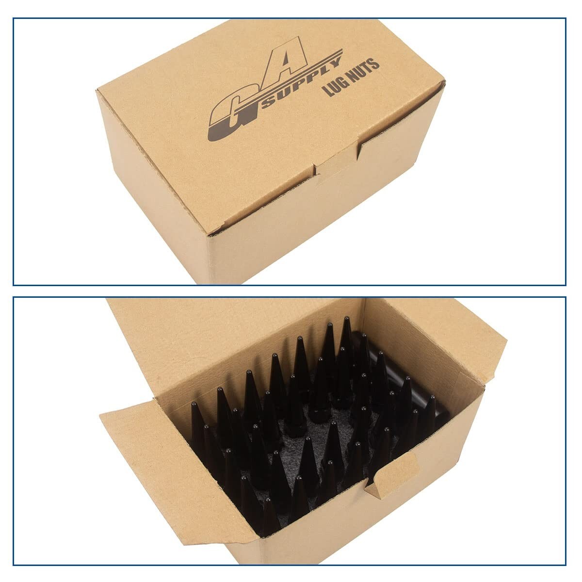 Electrophoresis Coated 14x1.5 Black Spike Lug Nuts for Car Aesthetics - 32 Pack