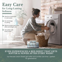 Load image into Gallery viewer, Premium Quality 4-Piece Aqua Paisley 100% Cotton Queen Sheet Set – Cool and Soft