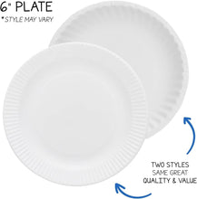 Load image into Gallery viewer, Eco-Friendly 6" Uncoated White Paper Plates - 1,000 Bulk Pack for Parties