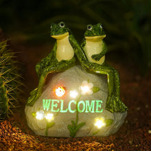 Load image into Gallery viewer, Colorful and Waterproof Solar Garden Frog with Succulent - Housewarming Gift