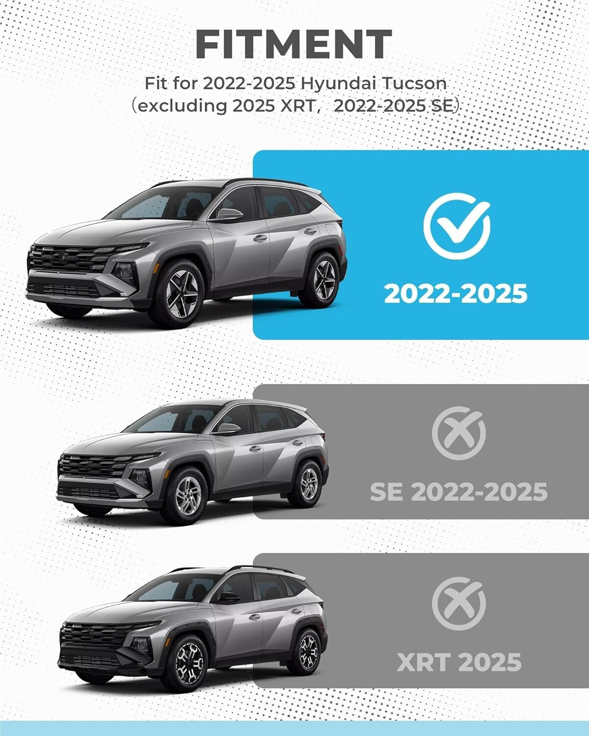 Durable Aerodynamic Roof Cross Bars for Hyundai Tucson 2022-2025 Models