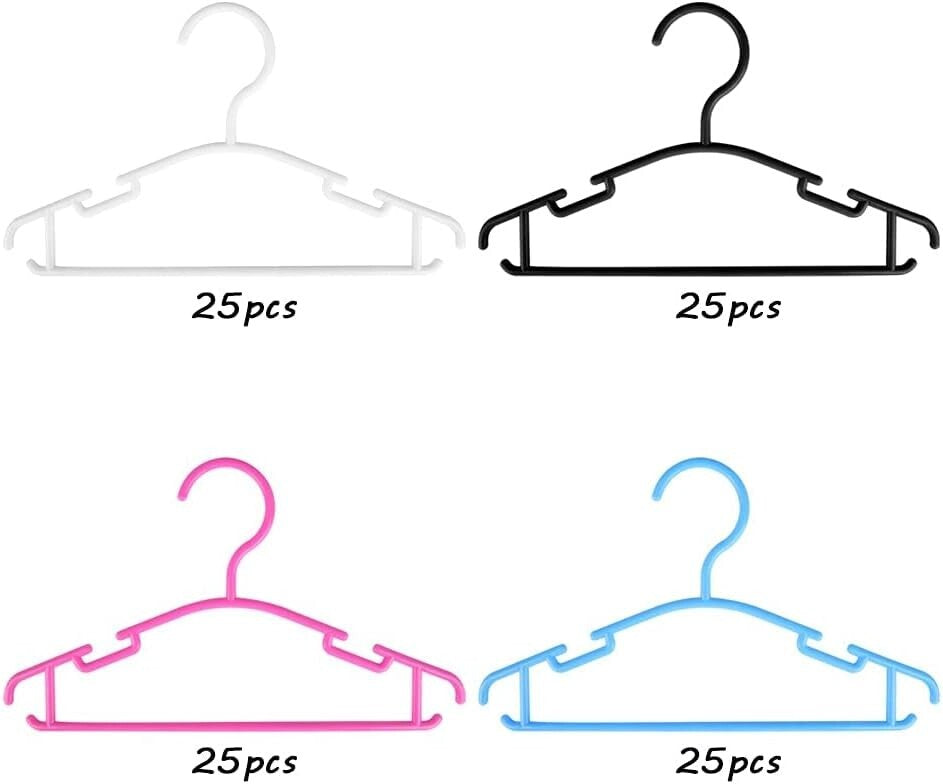 Bulk 100 Kids Clothes Hangers - Lightweight and Sturdy for Smart Organizing