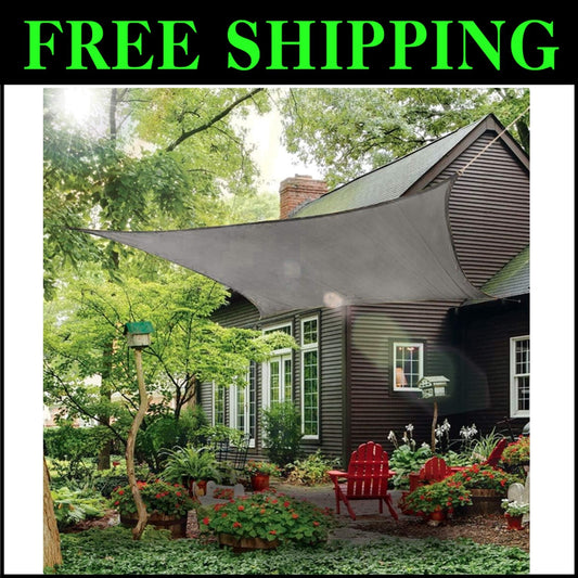 Durable Grey 10' x 12' Rectangle Sun Shade Sail for Stylish Outdoor Protection