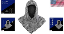 Load image into Gallery viewer, Durable 4-Pound Chainmail Coif Armor - Medieval Neck Protection in 18.75 Inches