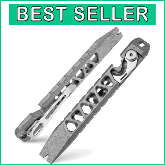 Ergonomic Titanium EDC Pry Bar with Pocket Clip - Ultimate Multitool for Men