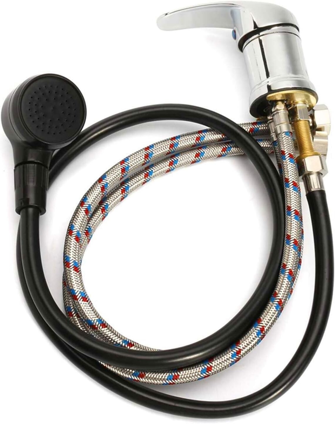 Chrome Brass Salon Shampoo Bowl Faucet & Sprayer Kit - Easy Install with Adapter