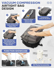 Load image into Gallery viewer, Versatile Travel Backpack with Vacuum Compression &amp; USB Charging for Adults
