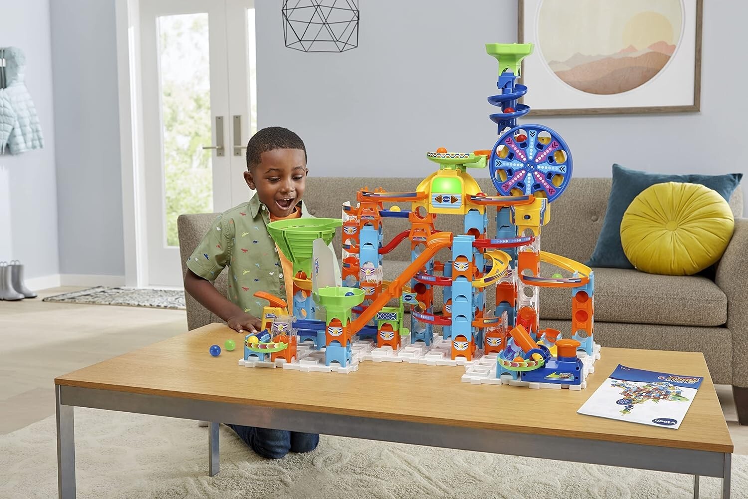Engaging Marble Rush 145-Piece Set - Spinning Ferris Wheel & Light Show Fun