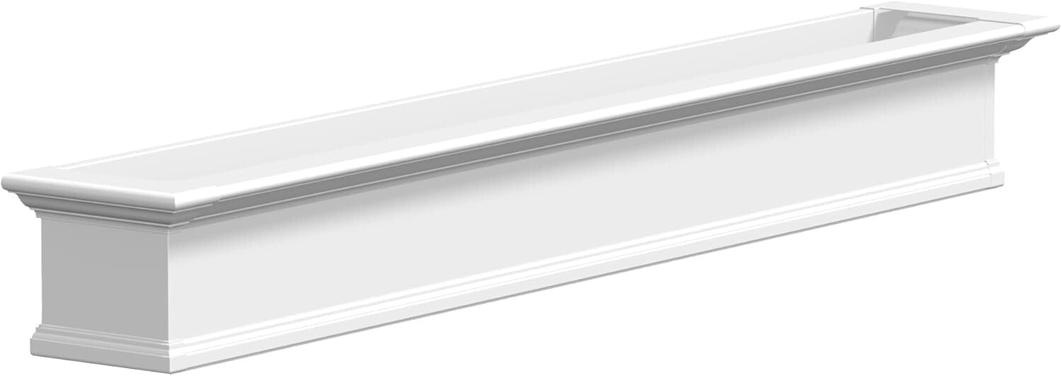 Durable 7ft Outdoor White Window Box with Double-Wall Design & Water Reservoir