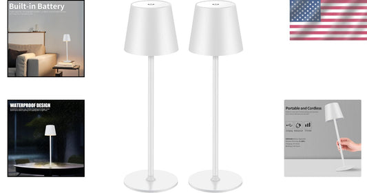 2-Pack Dimmable LED Touch Lamps - Stylish Portable Night Light for Dinner & More