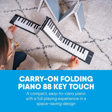 Load image into Gallery viewer, Lightweight Black Folding Piano - 88 Keys, MIDI Connectivity, Perfect for Travel