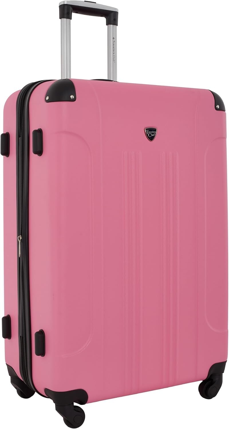 Vibrant Hot Pink Chicago 5-Piece Expandable Luggage Set with Smooth-Glide Wheels