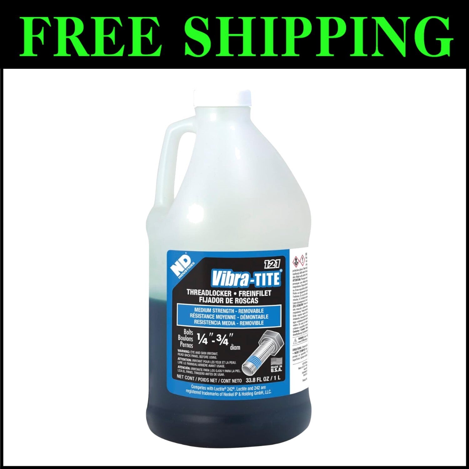 1 Liter Medium Strength Anaerobic Threadlocker - Ultimate Solution for Fasteners