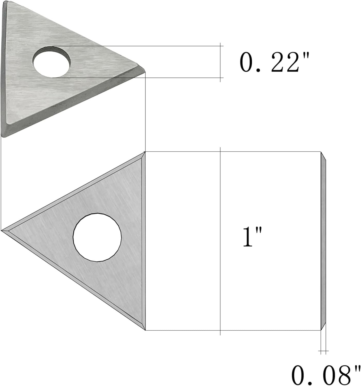 Durable 1" Carbide Triple-Edge Triangle Scraper Blades - Precision Replacement