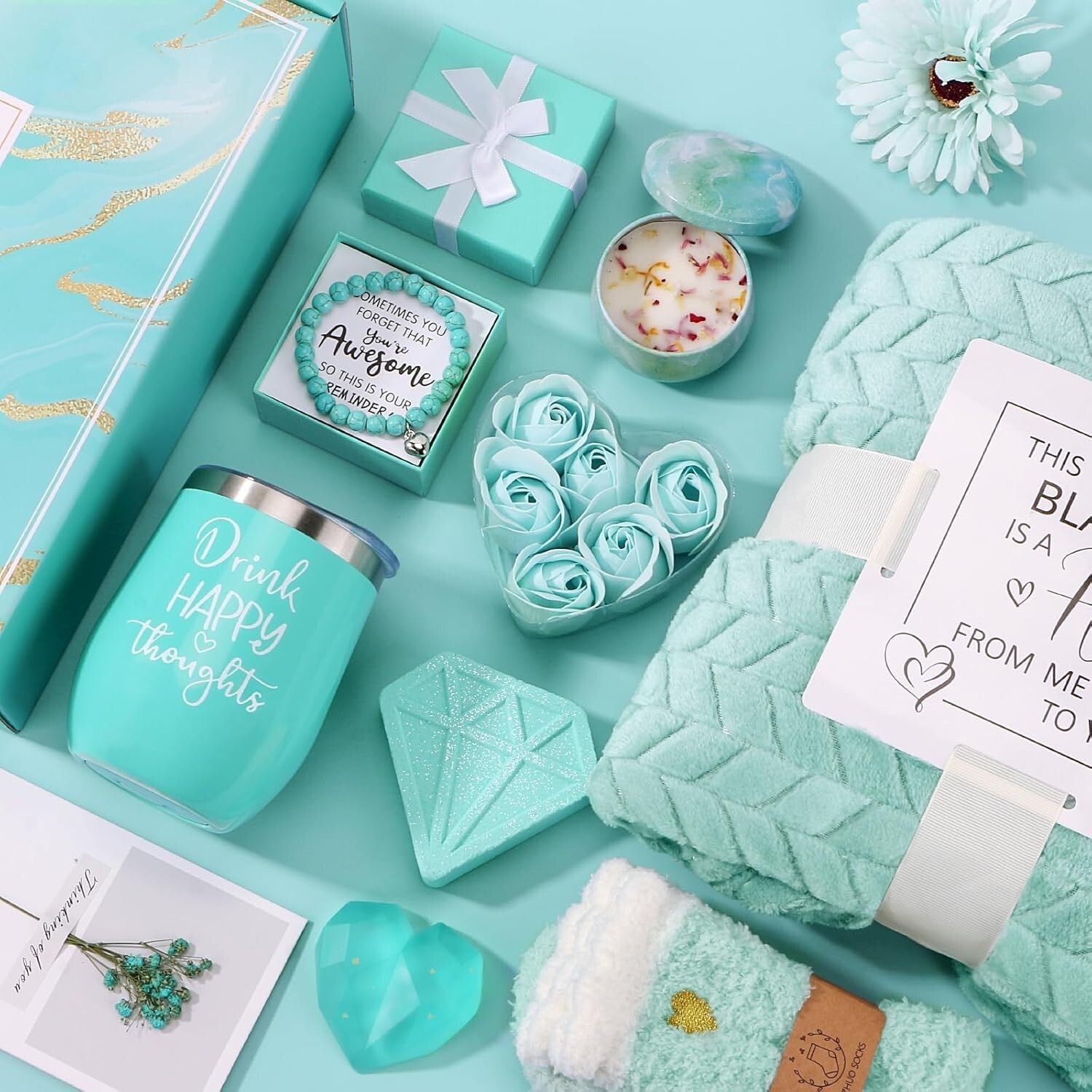 Elegant Self-Care Gift Set - Relaxation Spa Basket for Women, Unique Birthdays